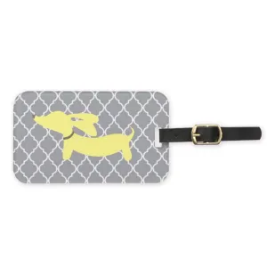 Dachshund Luggage Bag Tags - Pink, Blue or Yellow