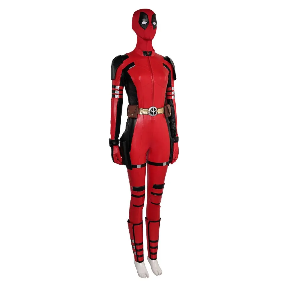 Deadpool&Wolverine Deadpool Variants Lady Deadpool Cosplay Red Jumpsuit Costume Outfits Halloween Carnival Suit