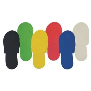 Deluxe Disposable Pedicure Slippers - Assorted Colors / 12 Pair