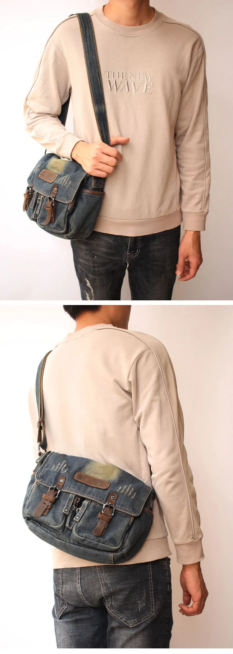 Denim Crossbody Bags Denim Messenger Bag Jean Messenger Bag Jean Crossbody Purse