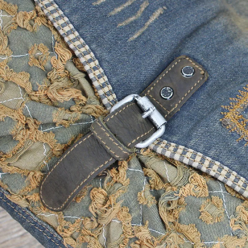 Denim Side Bags Womens Blue Denim Messenger Bag Vintage Denim Shoulder Bag For Women