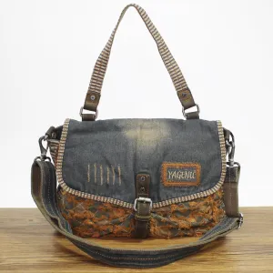 Denim Side Bags Womens Blue Denim Messenger Bag Vintage Denim Shoulder Bags For Women