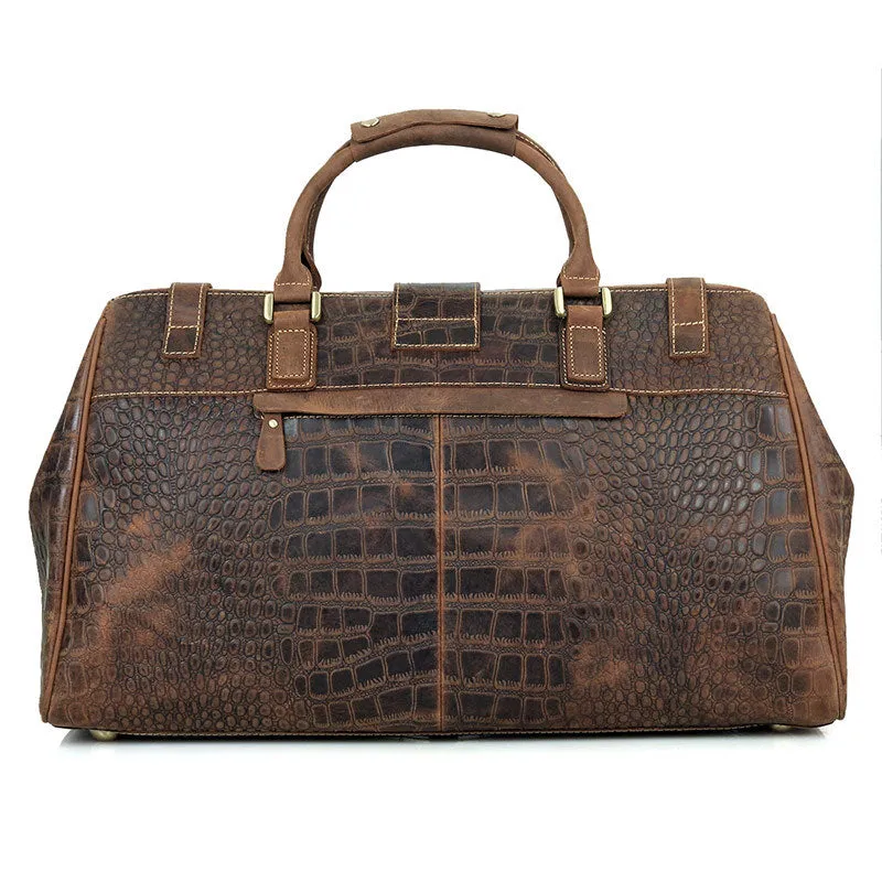 Designer Crazy Horse Leather Duffle Bag, Leather Travel Bag, Leather Weekender Bag