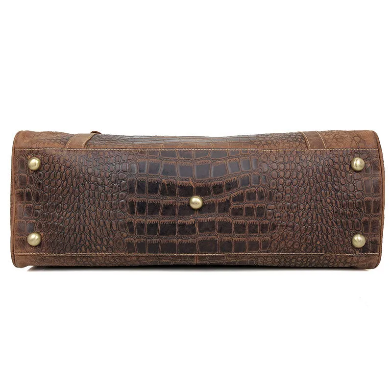 Designer Crazy Horse Leather Duffle Bag, Leather Travel Bag, Leather Weekender Bag