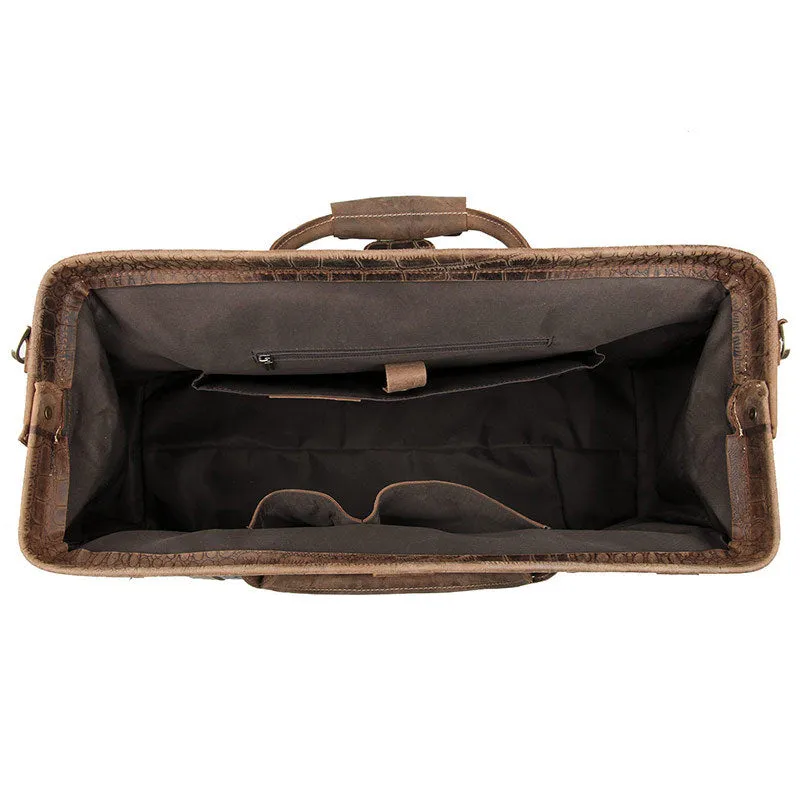 Designer Crazy Horse Leather Duffle Bag, Leather Travel Bag, Leather Weekender Bag
