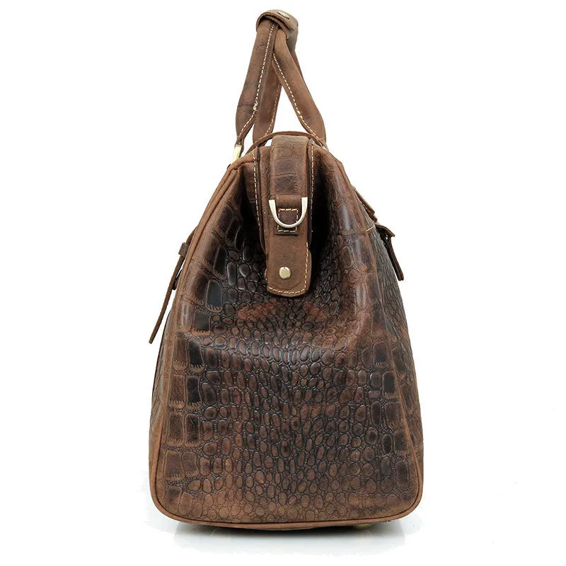 Designer Crazy Horse Leather Duffle Bag, Leather Travel Bag, Leather Weekender Bag