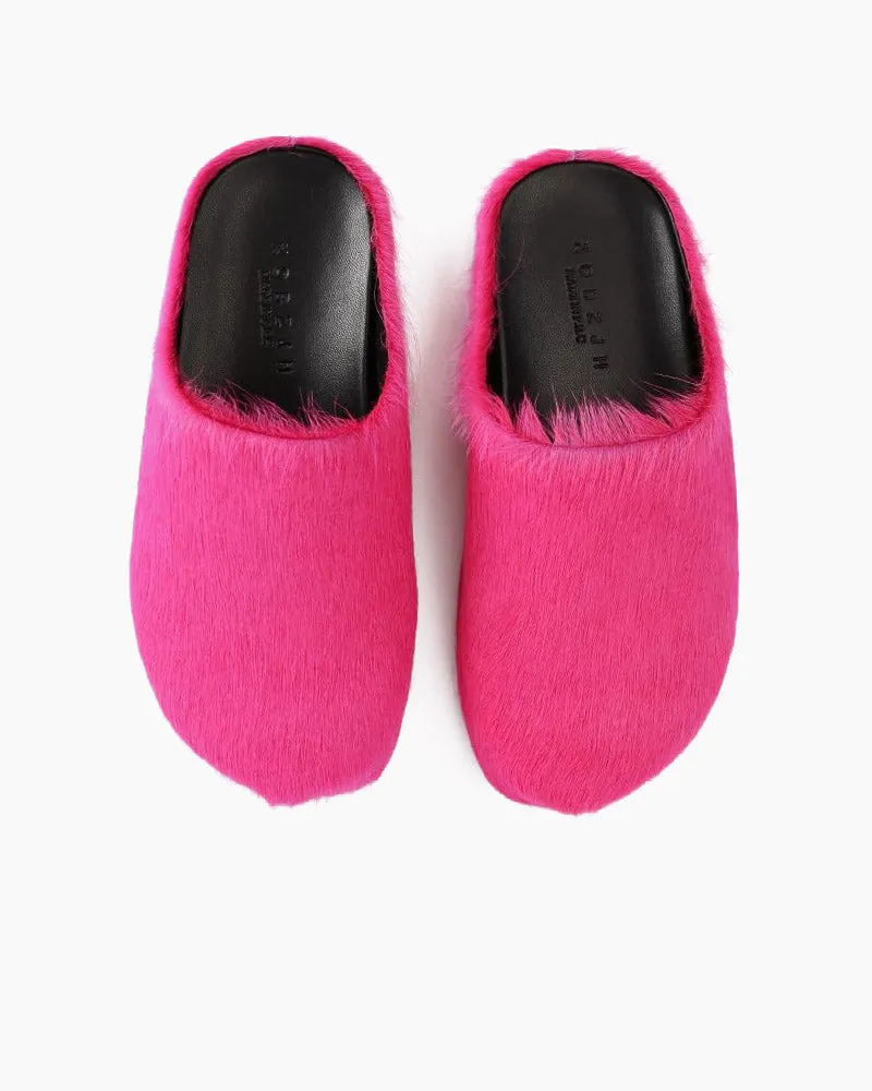Designer Real Fur Slides Clogs Mules Flat Luxury Slippers (Women)