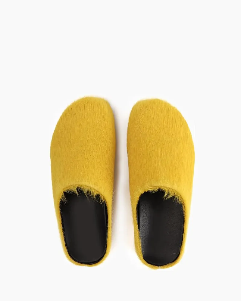 Designer Real Fur Slides Clogs Mules Flat Luxury Slippers (Women)
