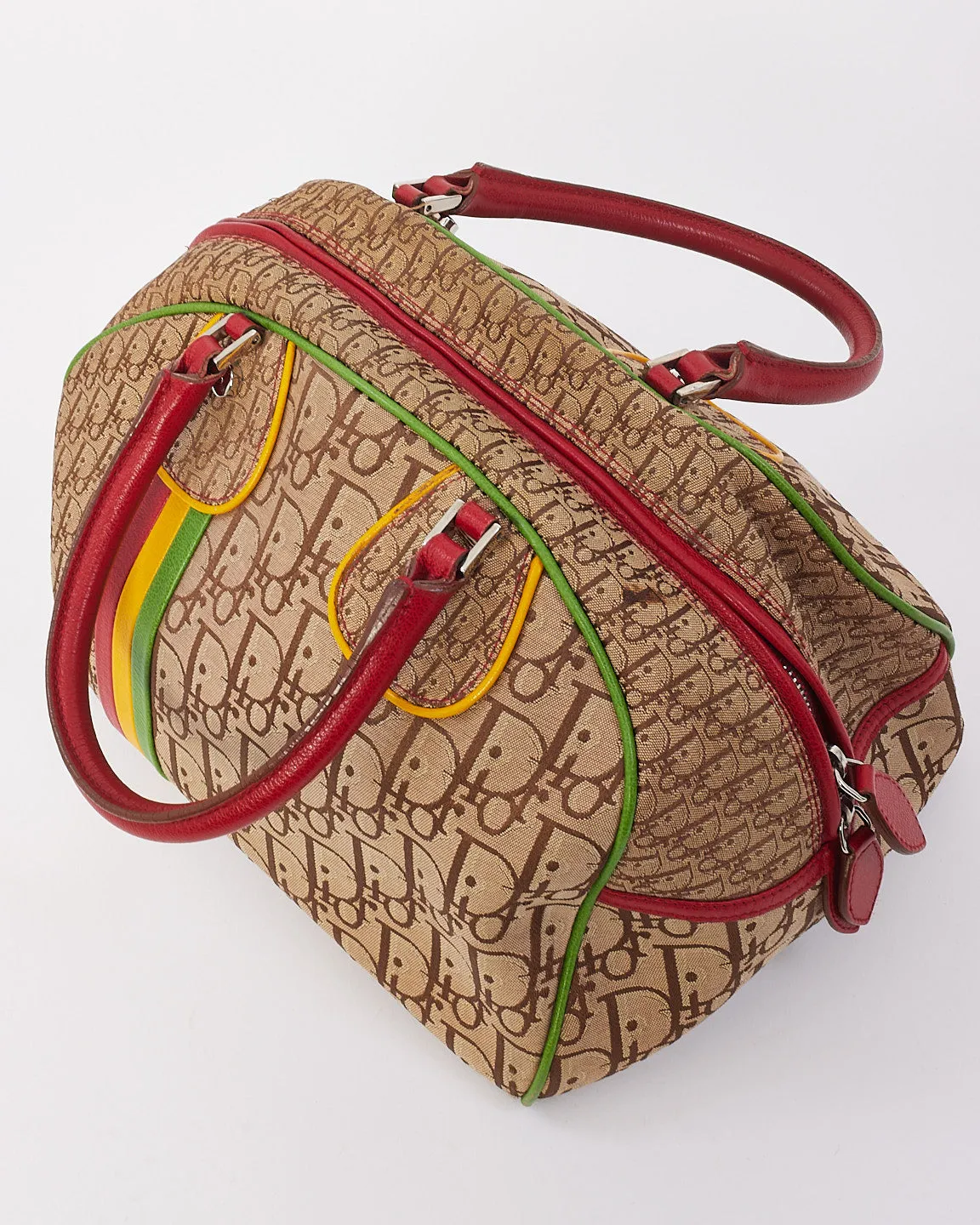 Dior Beige Canvas Monogram Rasta Bowler Bag