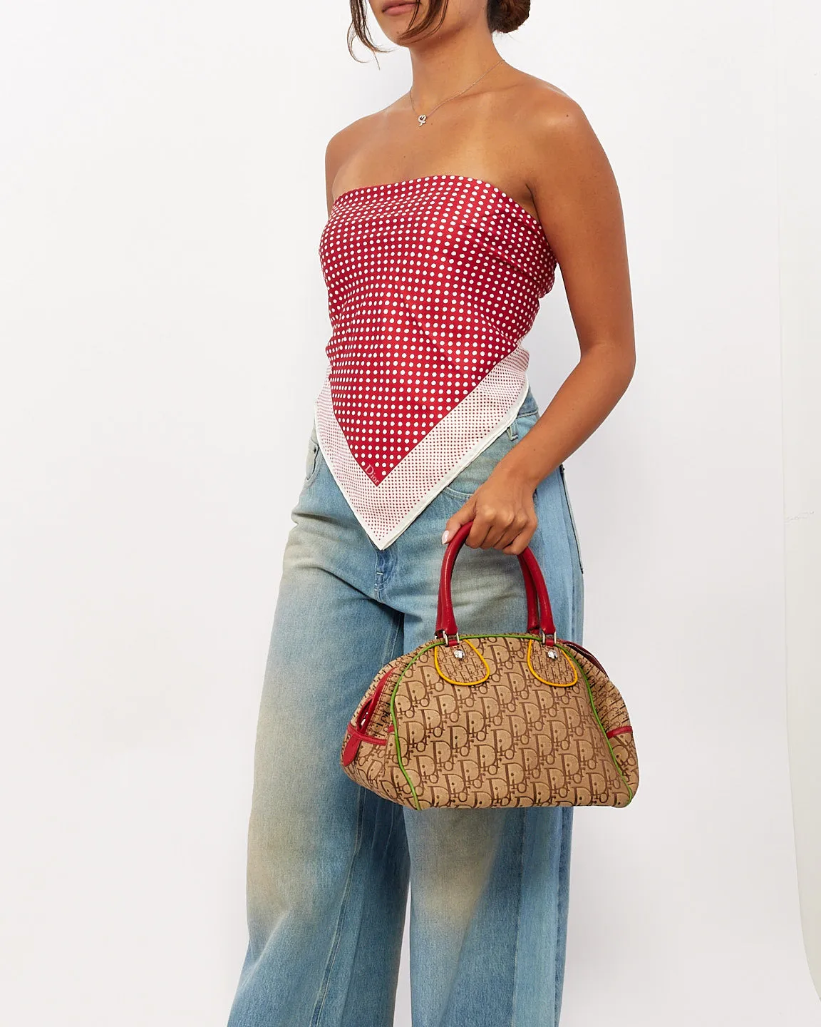 Dior Beige Canvas Monogram Rasta Bowler Bag