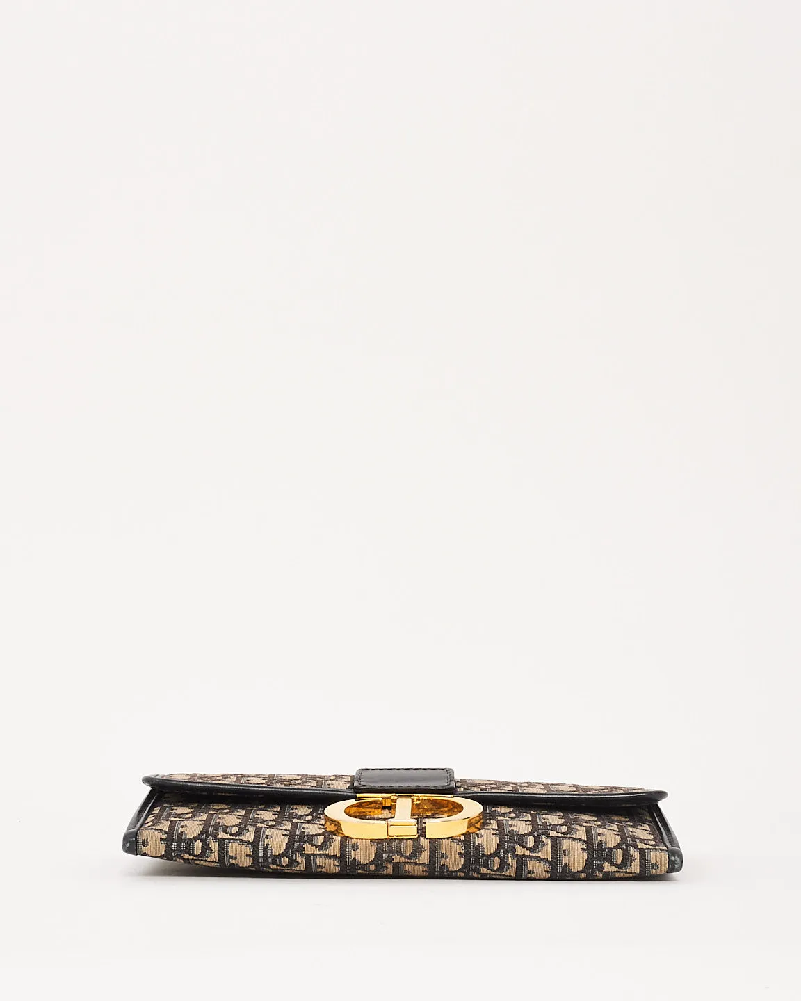 Dior Navy Oblique Canvas 30Montaigne Chain Clutch Bag