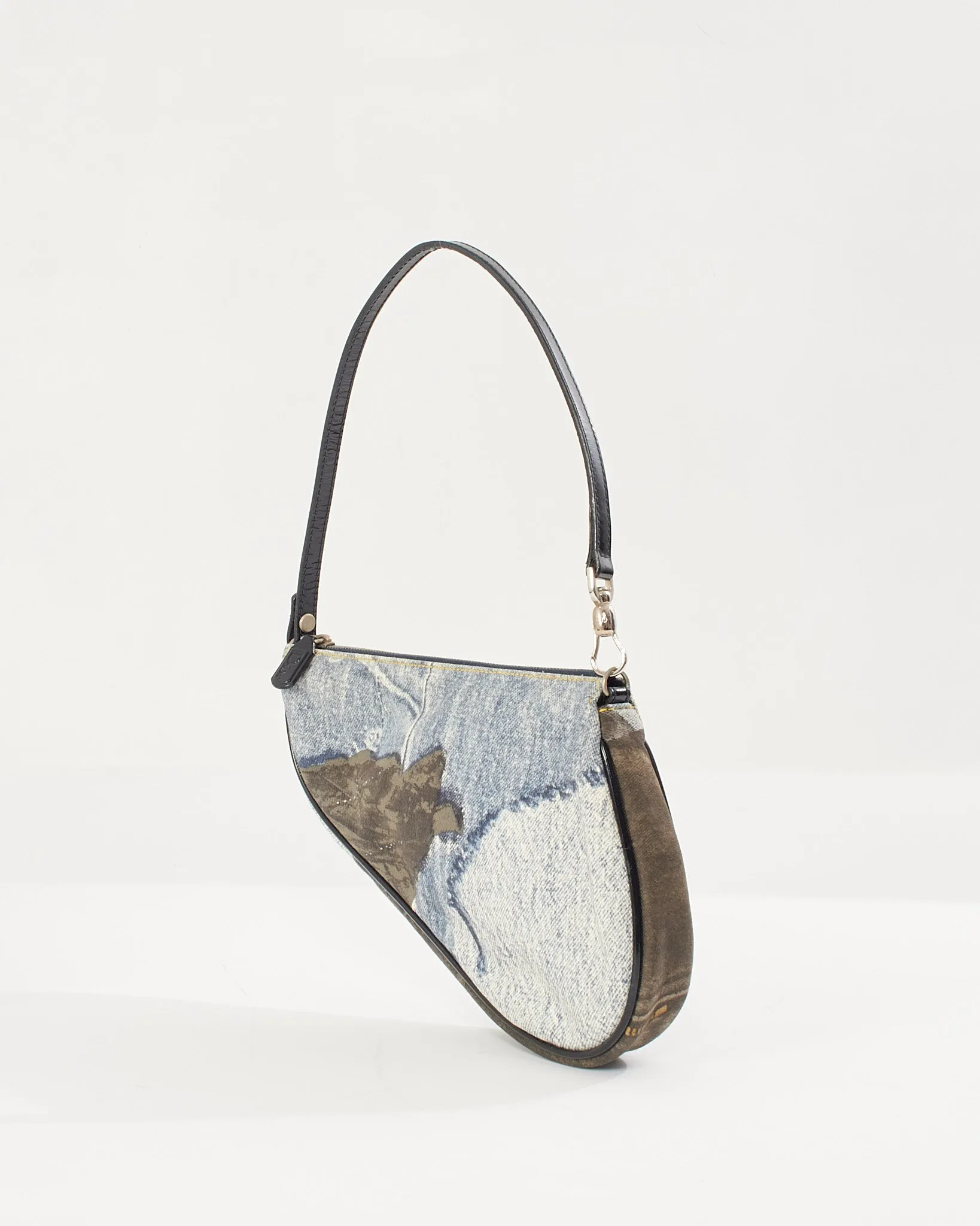 Dior Vintage Blue Denim Mini Saddle Bag Pochette