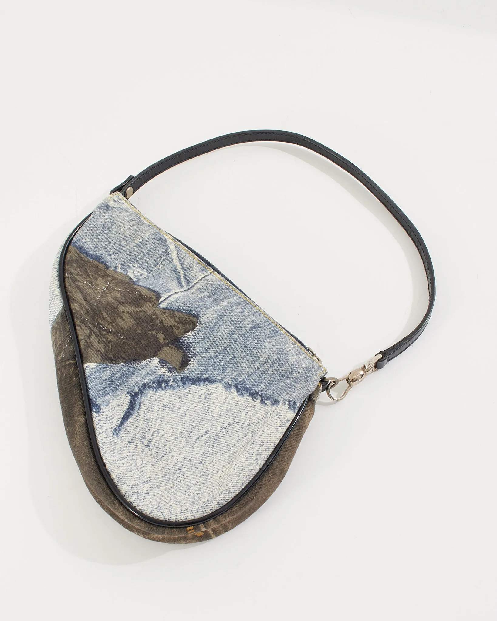 Dior Vintage Blue Denim Mini Saddle Bag Pochette