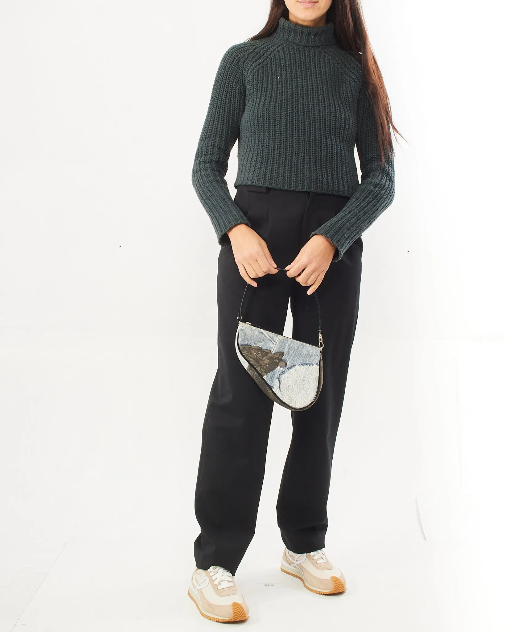 Dior Vintage Blue Denim Mini Saddle Bag Pochette