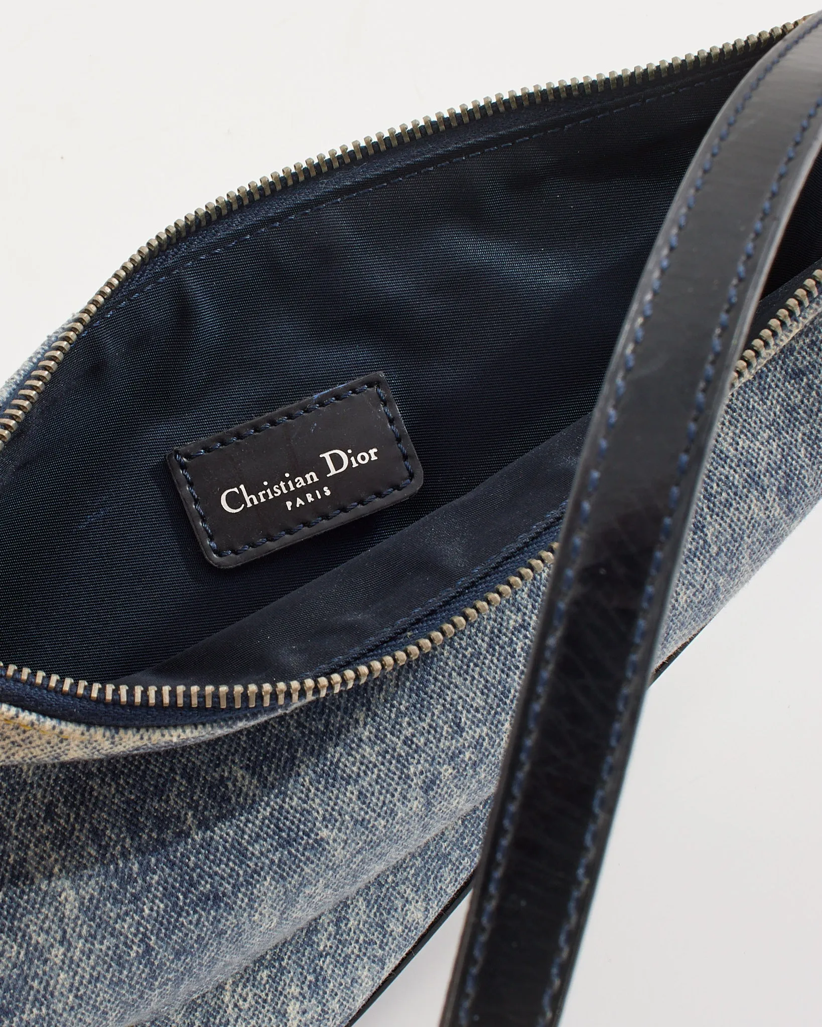 Dior Vintage Blue Denim Mini Saddle Bag Pochette