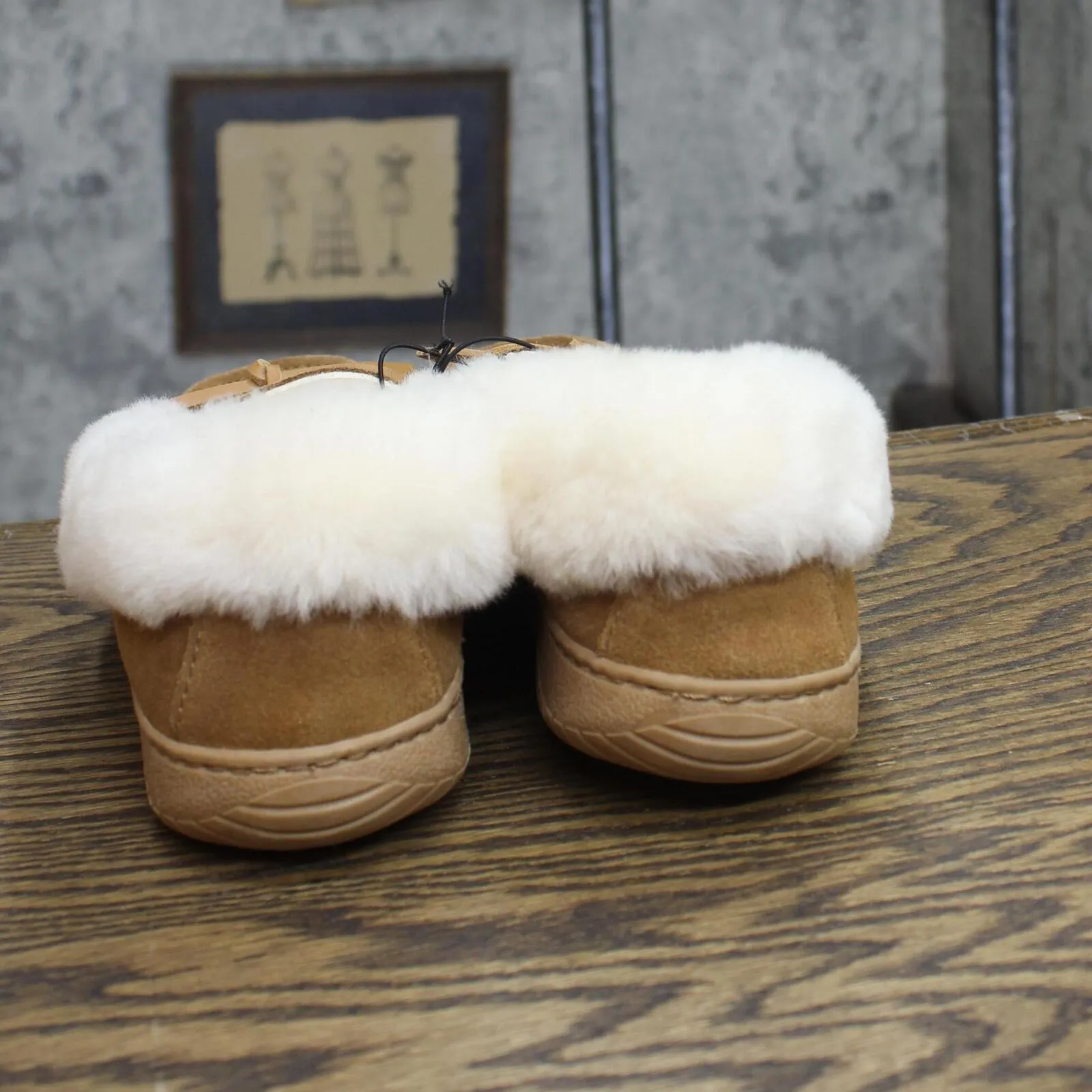 Dluxe by Dearfoams Womens Suede Fuzzy Moccasin Slippers 167602d2f3b34b Brown 7