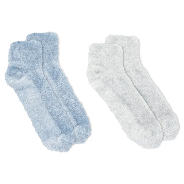 Dr. Scholl's Women's Soothing Spa Chenille Gripper Low Cut Socks 2 Pair Pack - Lavender & Vitamin E Infused, Cozy Comfor