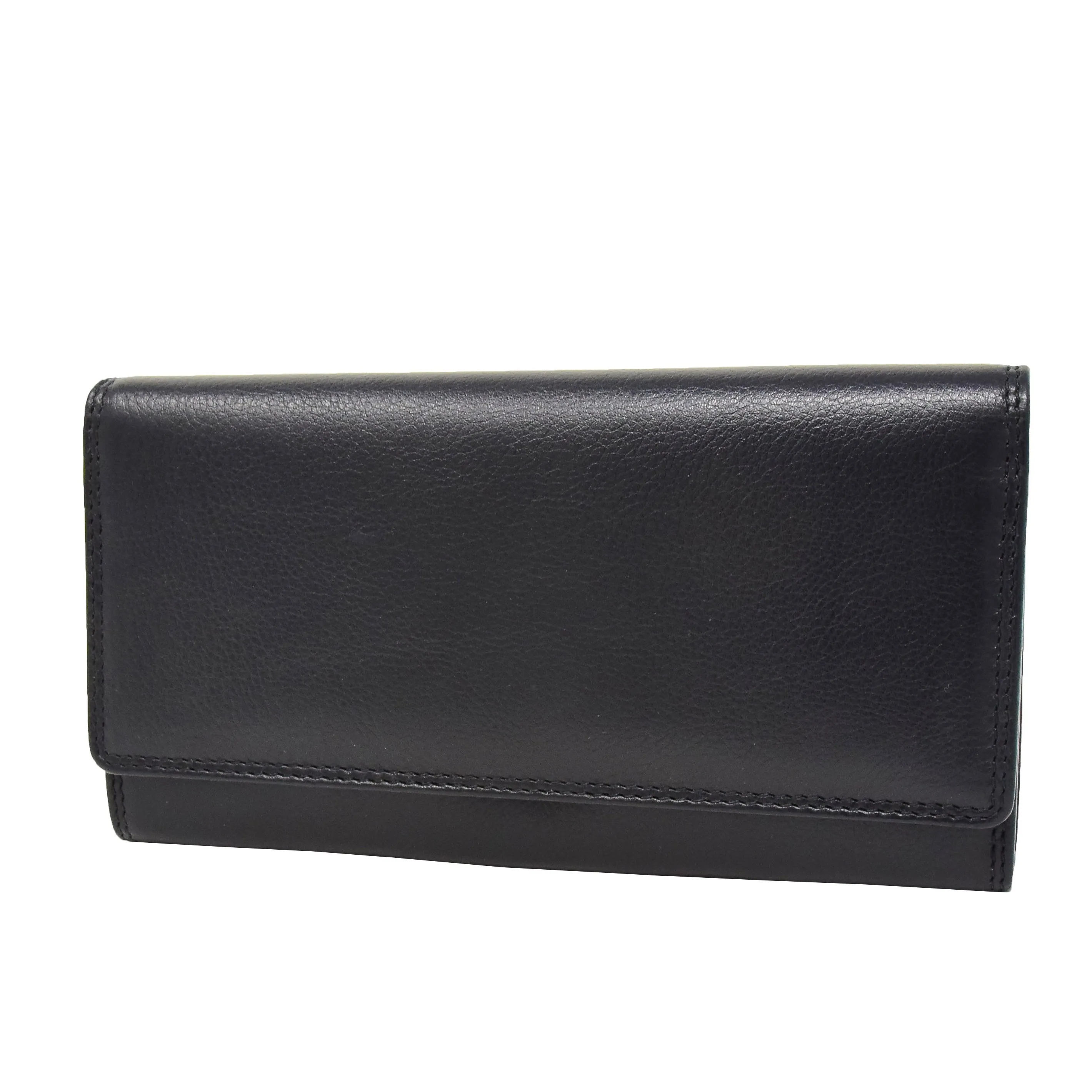 DR428 Women's Envelope Style Leather Purse Black