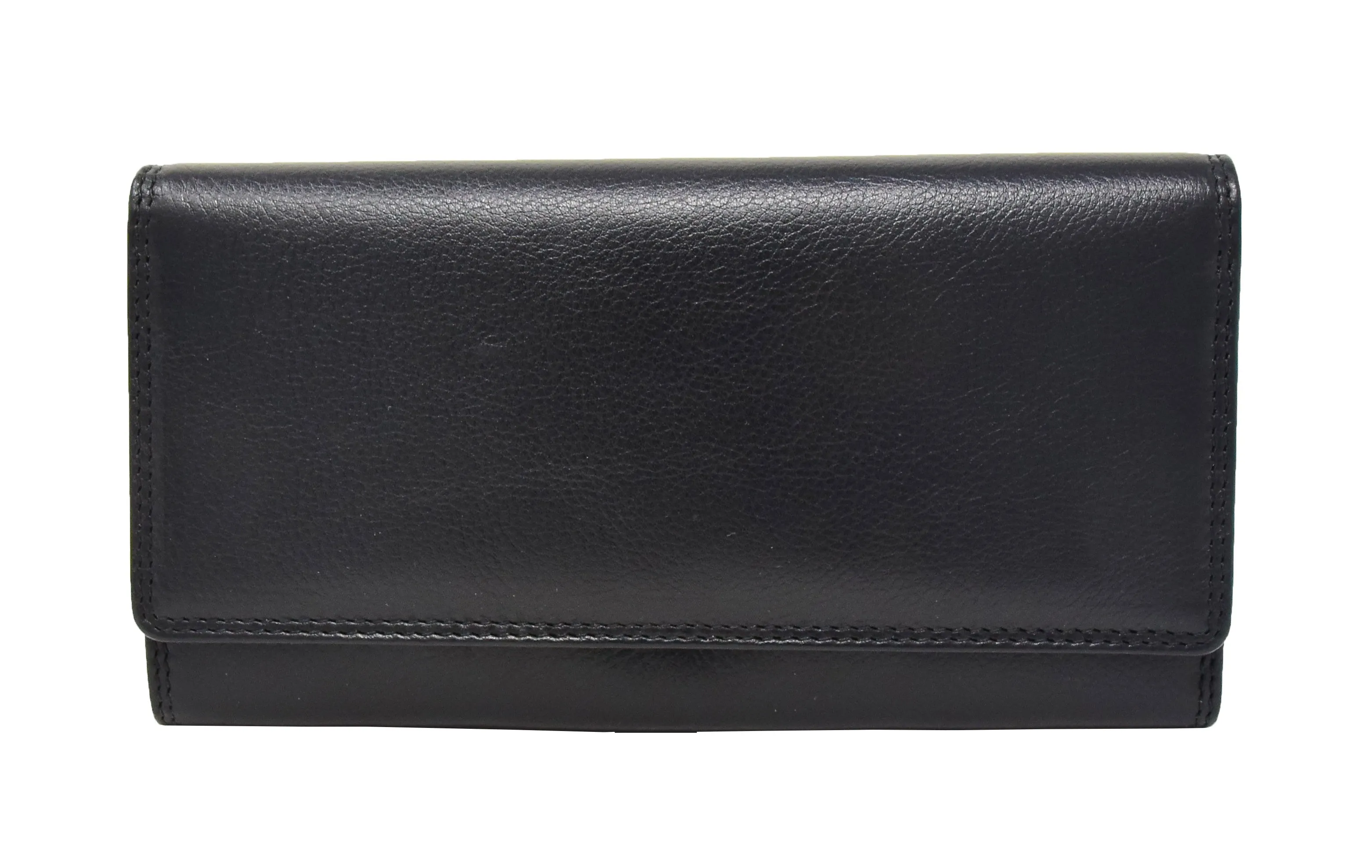 DR428 Women's Envelope Style Leather Purse Black