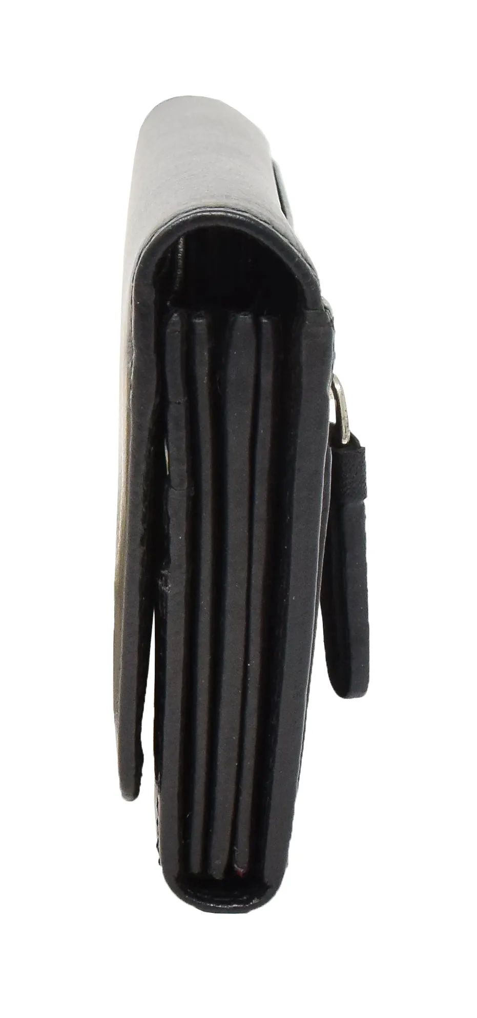 DR428 Women's Envelope Style Leather Purse Black