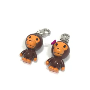 DS! A Bathing Ape Bape Baby Milo Vintage His/Hers Vinyl Keychain Set Brown