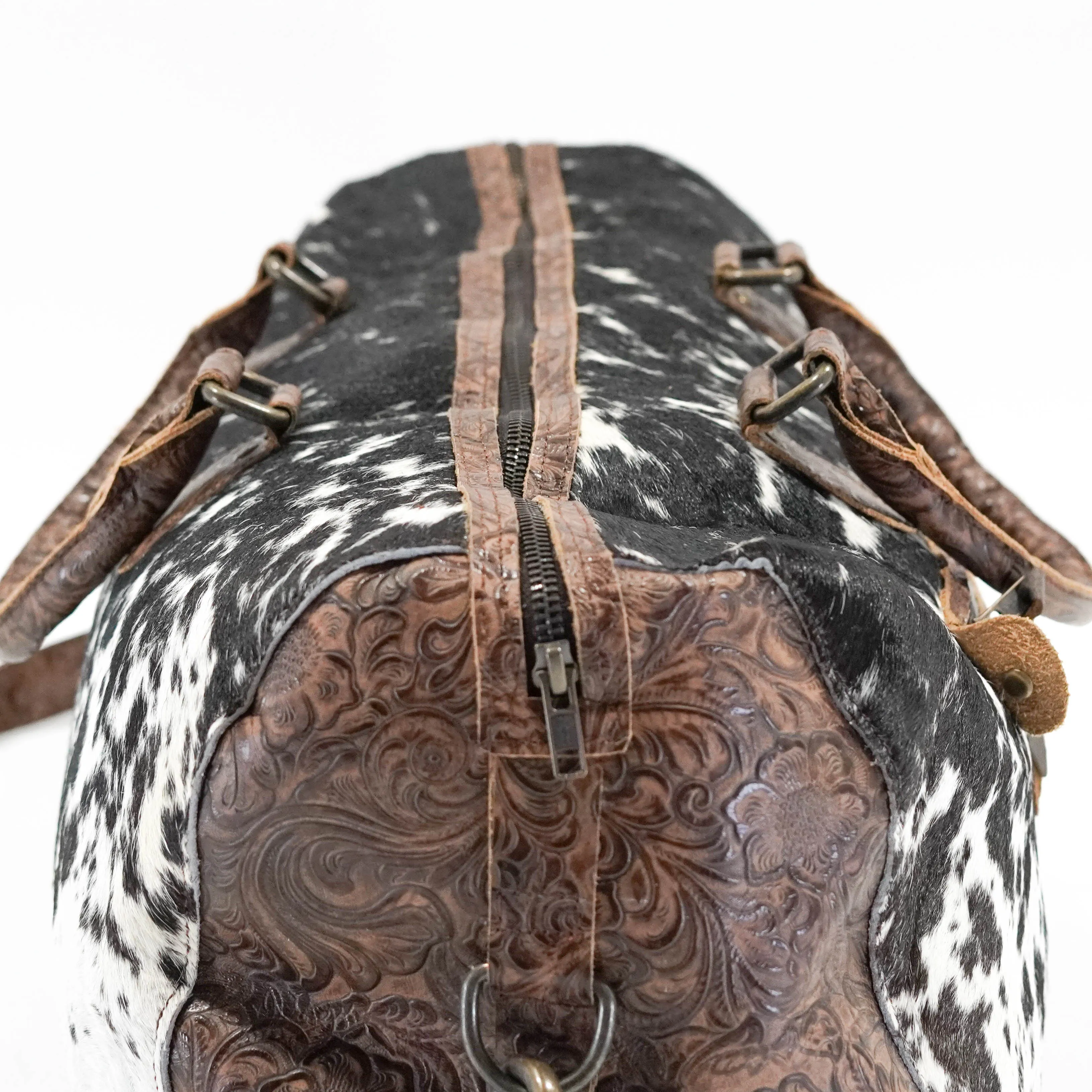 Duffel - Black & White w/ Mocha Wildflower
