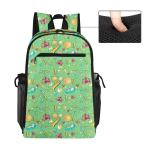 Dunkaroos Green Pattern All Over Print Leisure Sports Backpack