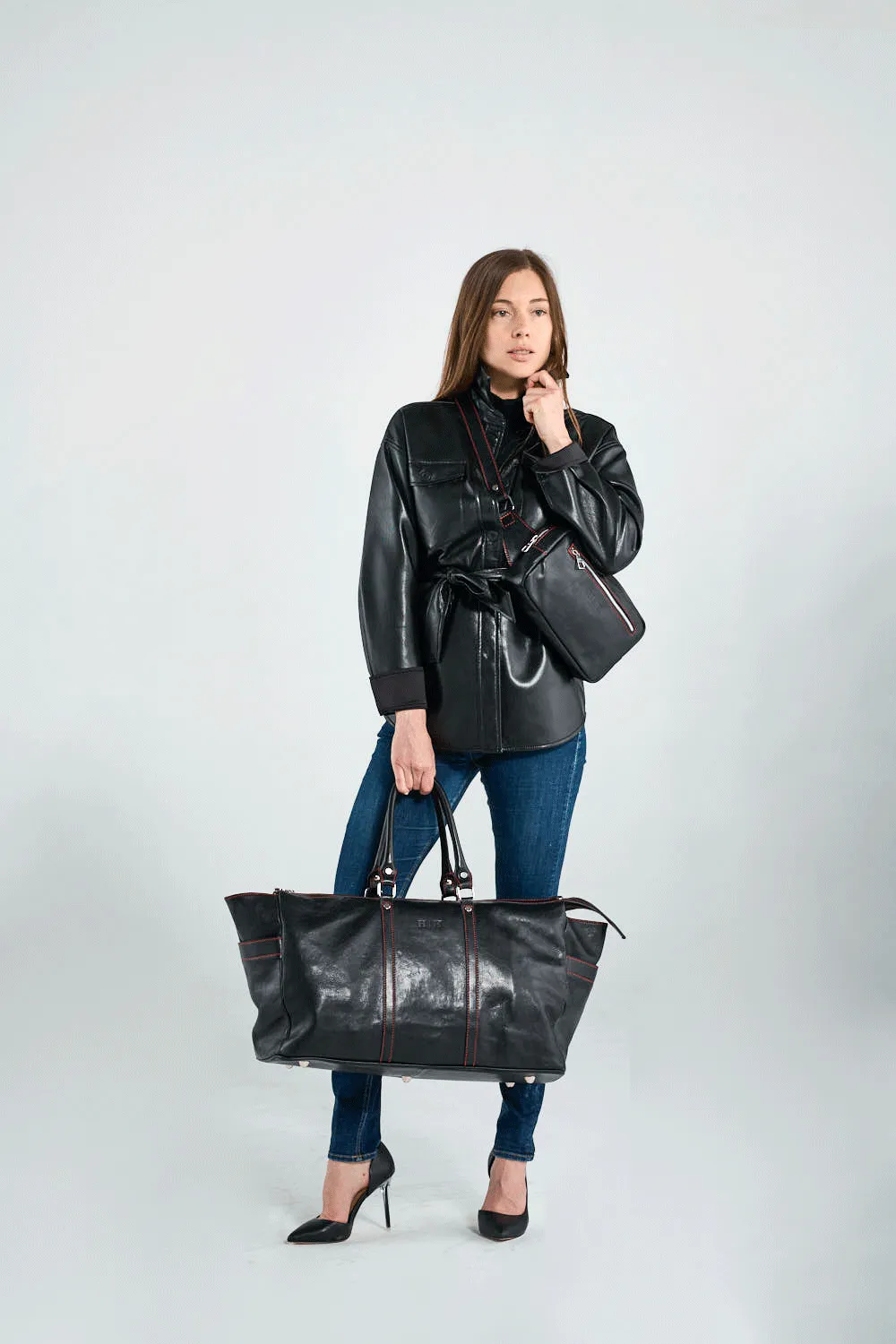 Enzo Duffle Rosso Nero