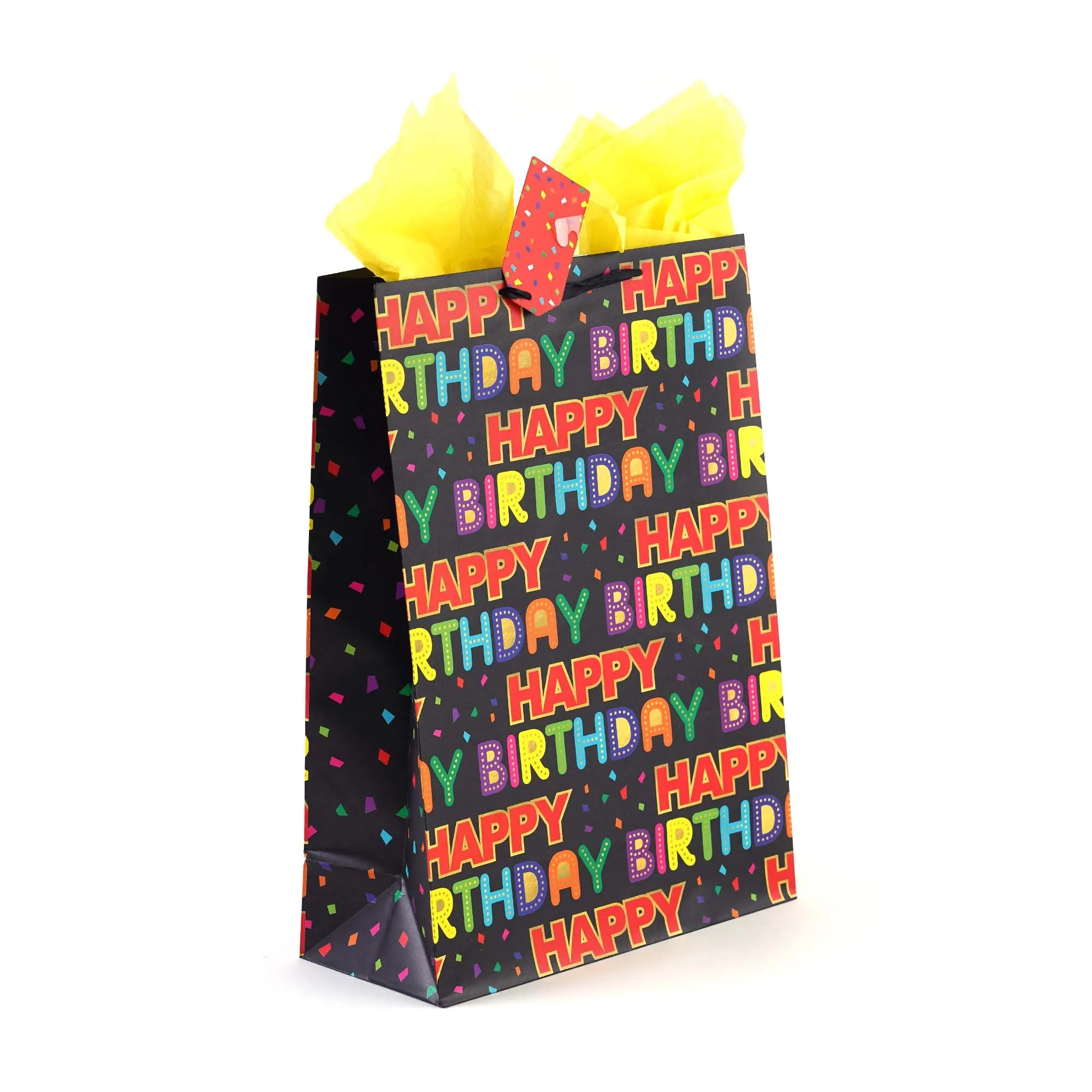 Extra Large Birthday Typography Dots Printed Bag, 4 Designs