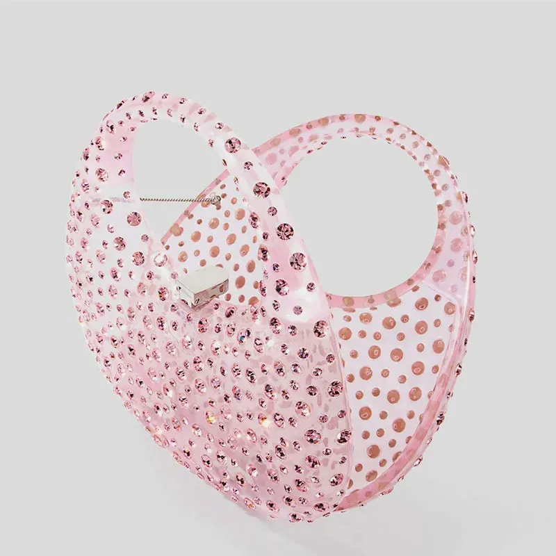 Fashion Women Diamond Handbags and Purses Transparent Acrylic Luxury Party Prom Evening Bag Casual Bling Bling Clear Clutch