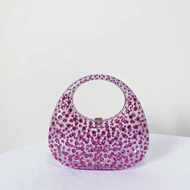 Fashion Women Diamond Handbags and Purses Transparent Acrylic Luxury Party Prom Evening Bag Casual Bling Bling Clear Clutch