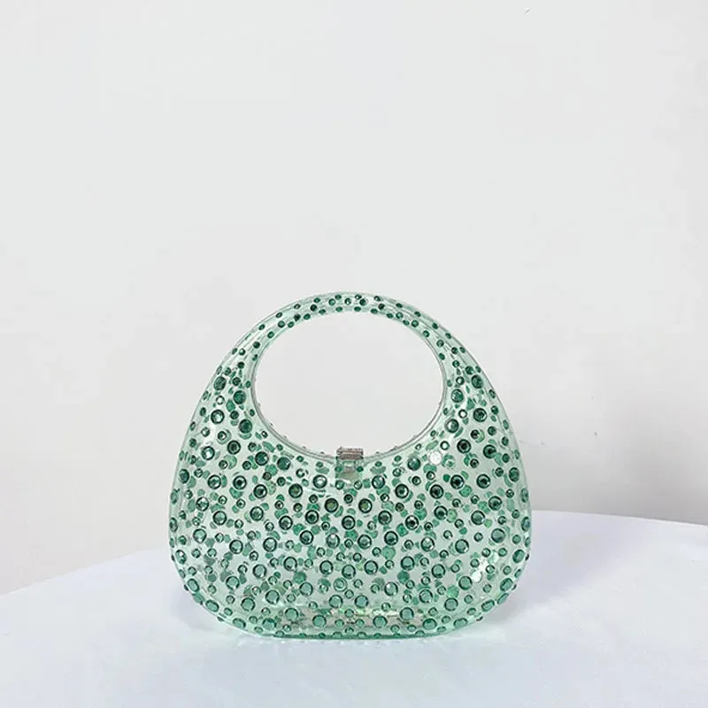 Fashion Women Diamond Handbags and Purses Transparent Acrylic Luxury Party Prom Evening Bag Casual Bling Bling Clear Clutch