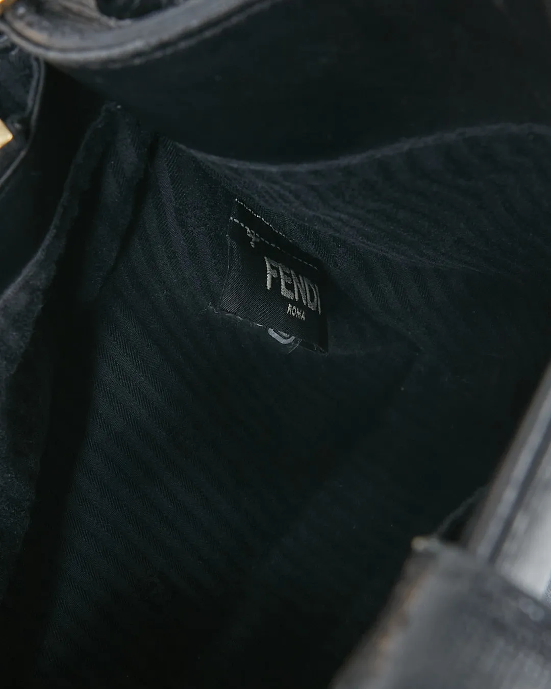 Fendi Black Leather Medium 2Jours Elite Tote Bag