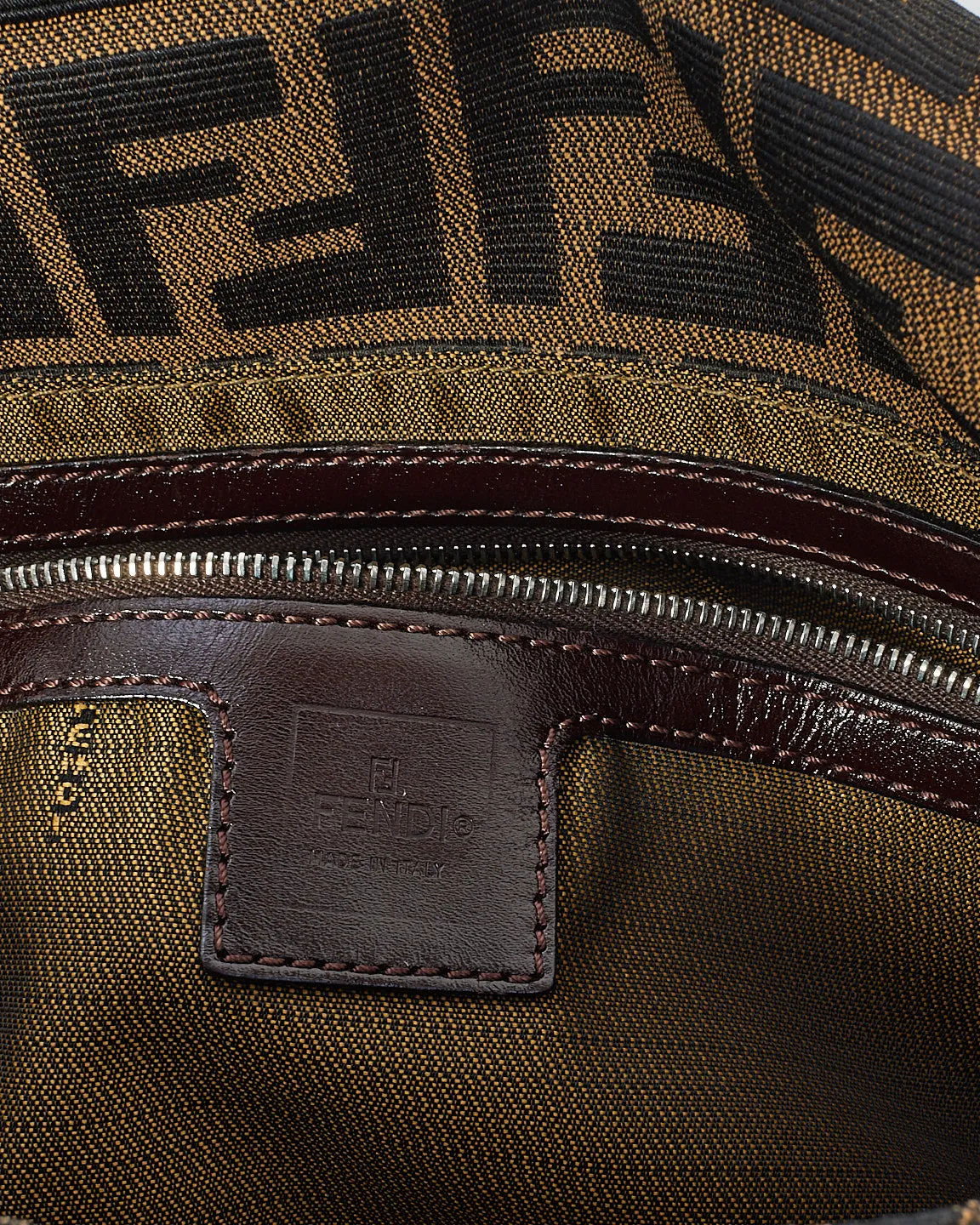 Fendi Brown Zucca Print Canvas Baguette Shoulder Bag