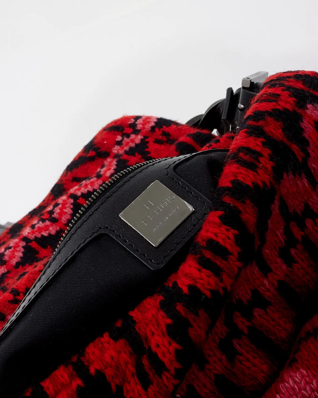 Fendi Red/Black Knit Mamma Baguette