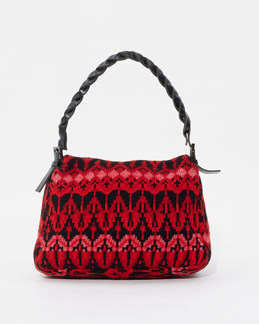 Fendi Red/Black Knit Mamma Baguette