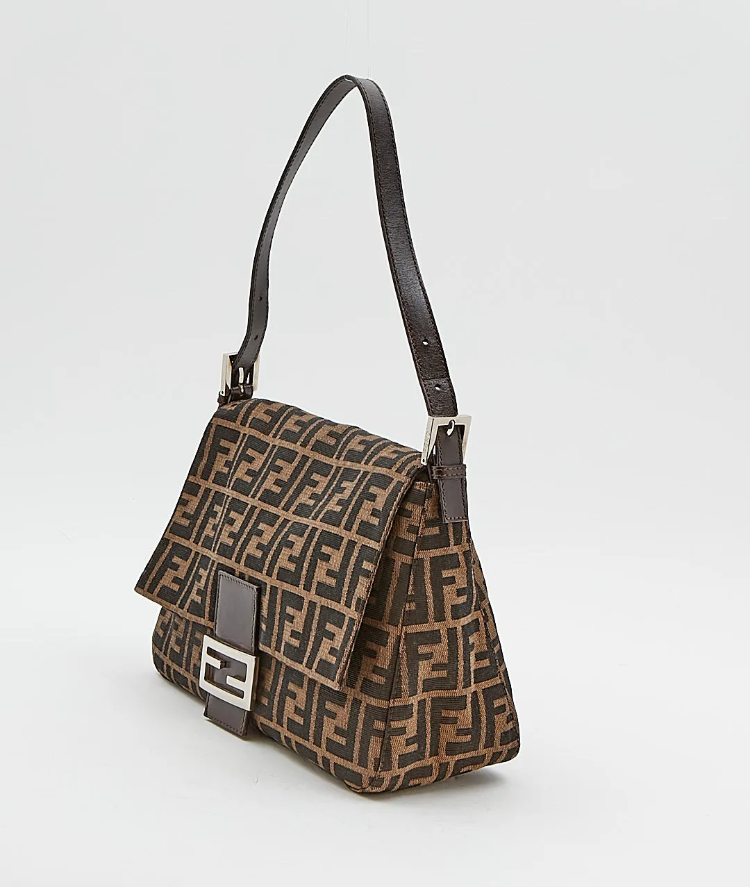 Fendi Zucca Print Canvas Mamma Forever Baguette Bag