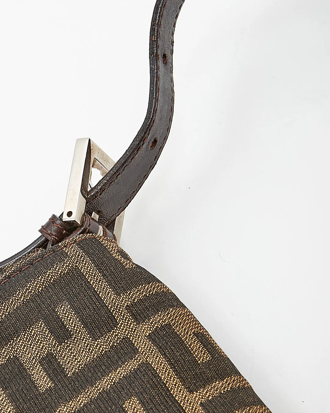 Fendi Zucca Print Canvas Mamma Forever Baguette Bag