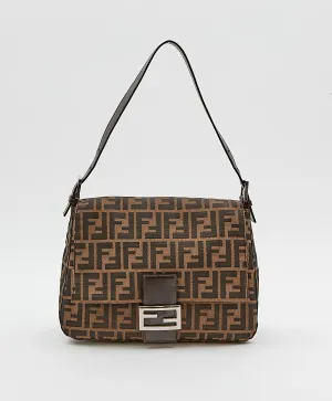 Fendi Zucca Print Canvas Mamma Forever Baguette Bag