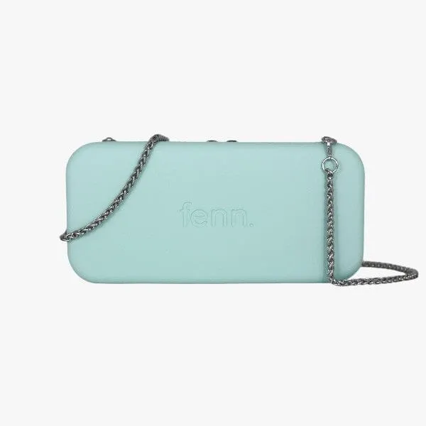 Fenn Wallet Aqua Silver Zip Silver Chain