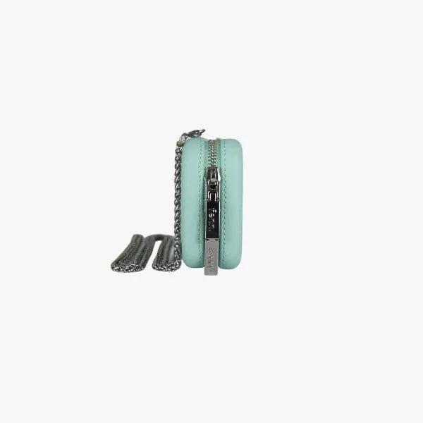 Fenn Wallet Aqua Silver Zip Silver Chain