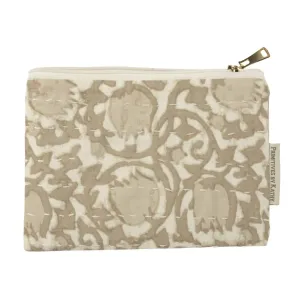 FLORAL CREAM ZIPPER POUCH
