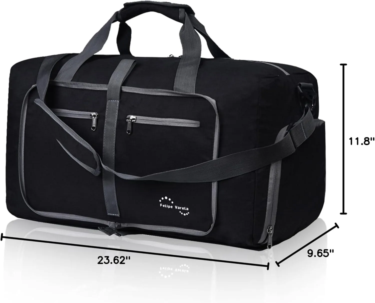 Foldable Waterproof Duffle Bag with Shoes Compartment and Toiletry Bag