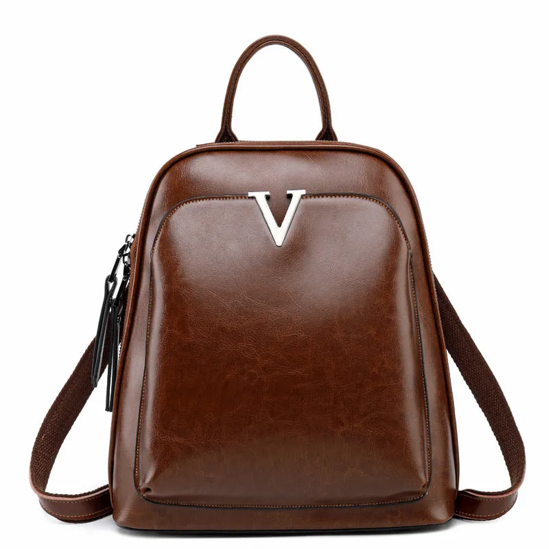 Full Grain Leather Backpack Purse, Designer Backpack, Natural Leather Fashion Backpack Gift For Her