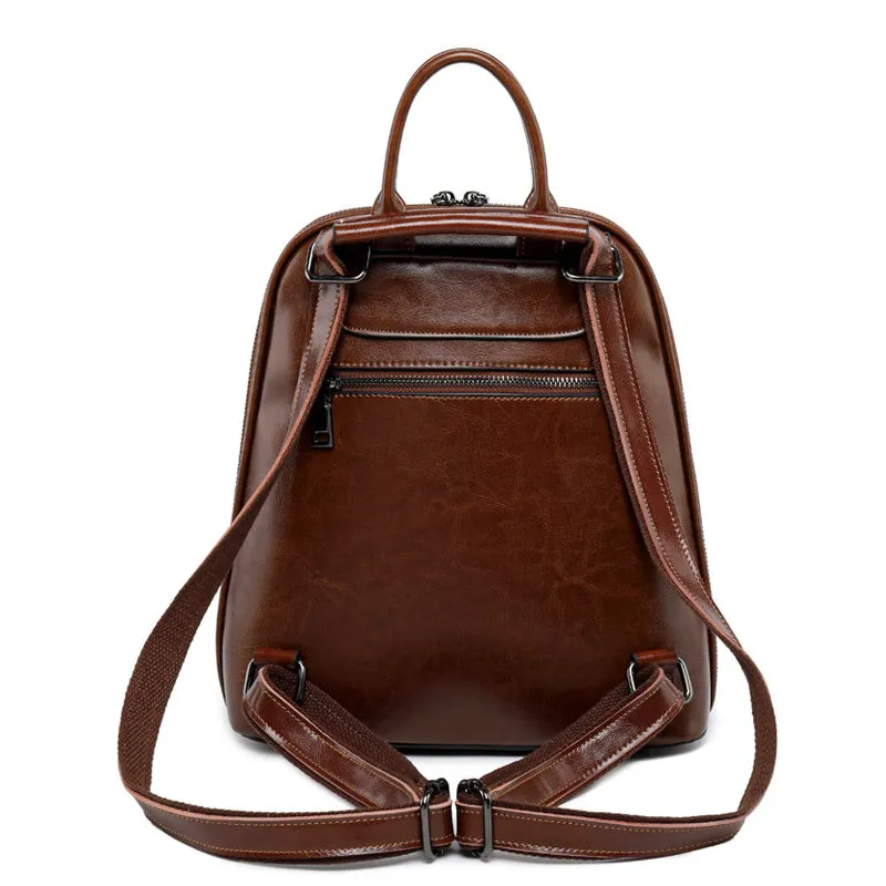 Full Grain Leather Backpack Purse, Designer Backpack, Natural Leather Fashion Backpack Gift For Her