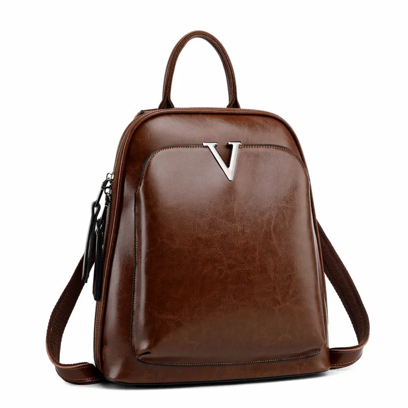 Full Grain Leather Backpack Purse, Designer Backpack, Natural Leather Fashion Backpack Gift For Her