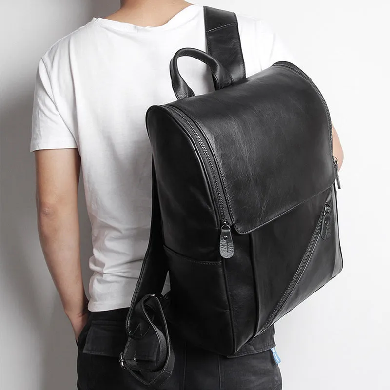 Full Grain Leather Backpacks Mens Travel Backpack Handmade Laptop Backpack Casual Leather School Backpack