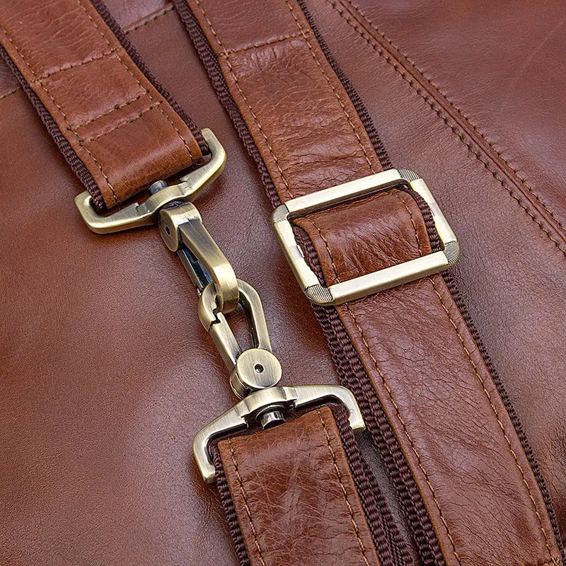 Full Grain Leather Briefcase For Men, Leather Messenger Bag, Mens Leather Shoulder Bag