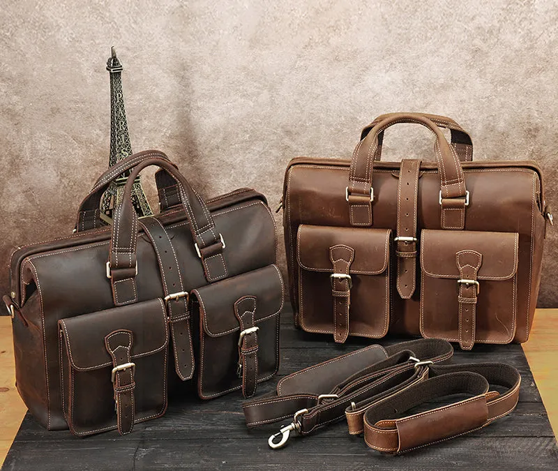 Full Grain Leather Briefcase Handmade Laptop Briefcase Bag Mens Messenger Bag Vintage Shoulder Bag