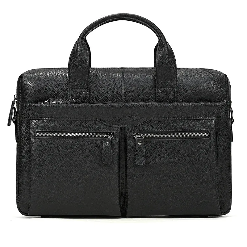 Full Grain Leather Briefcase Men's Messenger Bag Vintage 15" Leather Laptop Computer Bag Gift for Him
